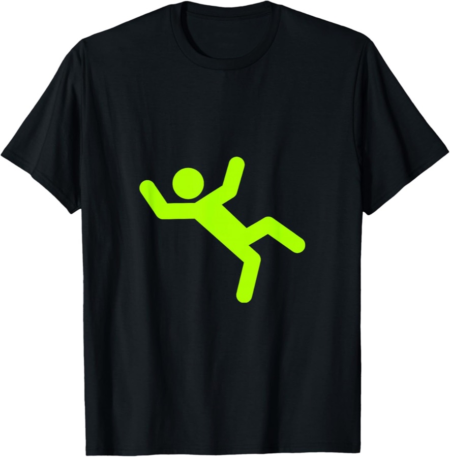 Thrown — black T-Shirt with the acid-green Crystal Panic figure printed on the chest